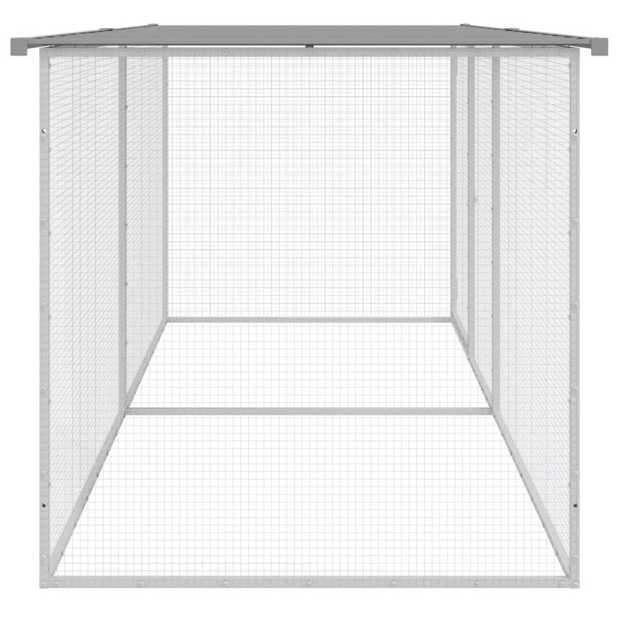 Kippenhok met dak 203x98x90 cm gegalvaniseerd staal lichtgrijs 203 x 98 x 90 cm Lichtgrijs