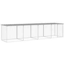 Kippenhok met dak 403x98x90 cm gegalvaniseerd staal lichtgrijs 403 x 98 x 90 cm Lichtgrijs