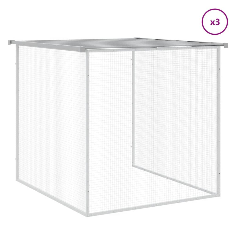 Kippenhok met dak 403x98x90 cm gegalvaniseerd staal lichtgrijs 403 x 98 x 90 cm Lichtgrijs
