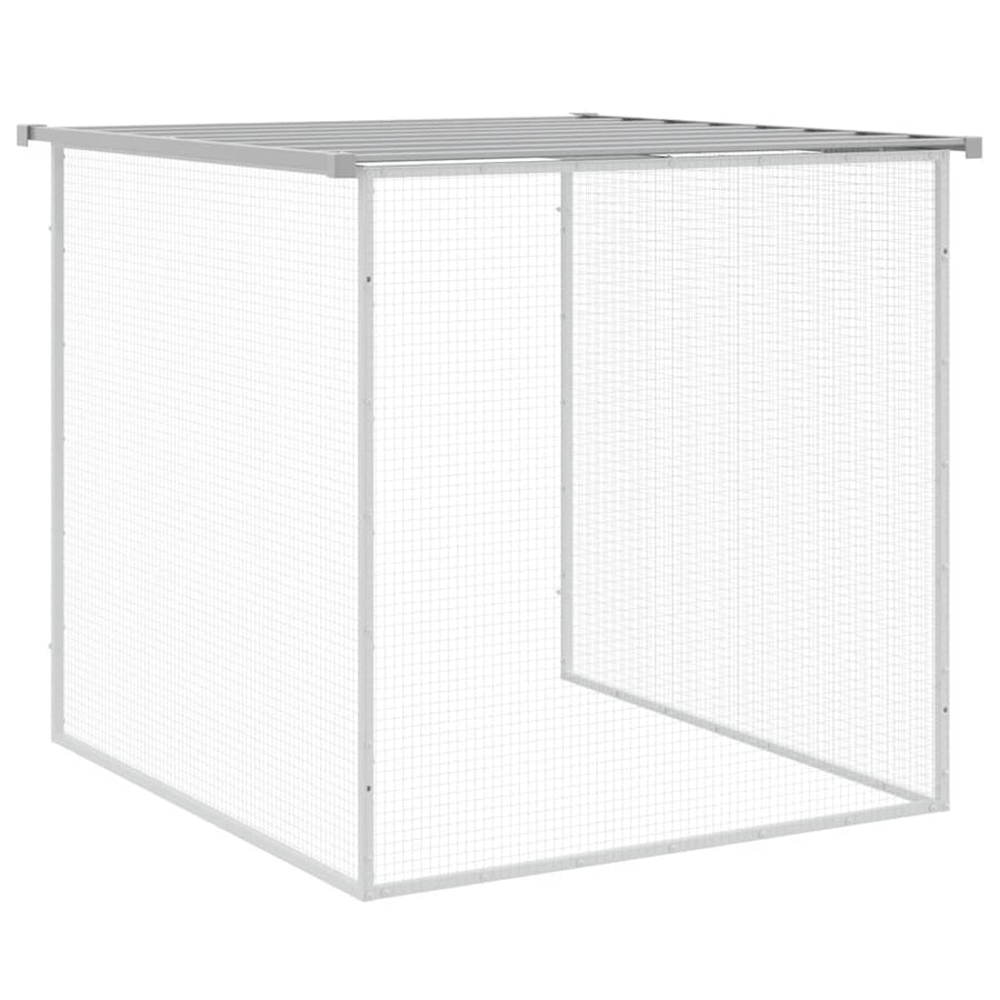 Kippenhok met dak 403x98x90 cm gegalvaniseerd staal lichtgrijs 403 x 98 x 90 cm Lichtgrijs