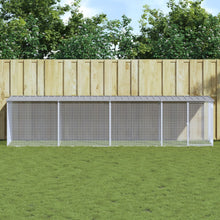Kippenhok met dak 403x98x90 cm gegalvaniseerd staal lichtgrijs 403 x 98 x 90 cm Lichtgrijs