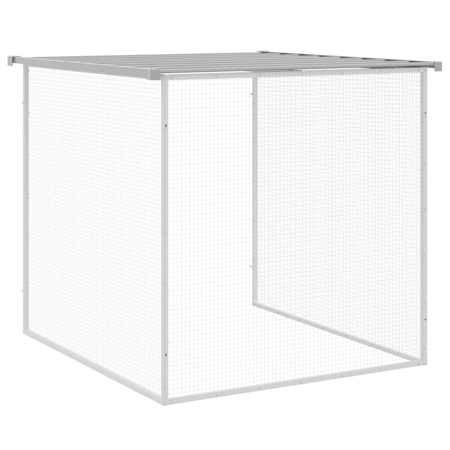 Kippenhok met dak 603x98x90 cm gegalvaniseerd staal lichtgrijs 603 x 98 x 90 cm Lichtgrijs