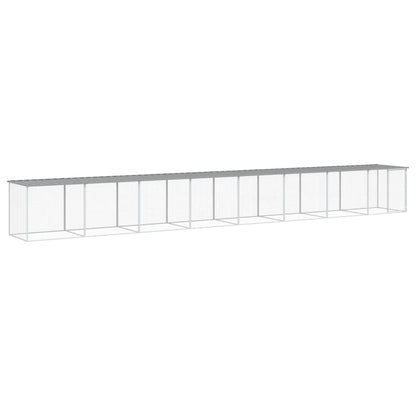 Kippenhok Met Dak Gegalvaniseerd Staal 803 x 98 x 90 cm Lichtgrijs