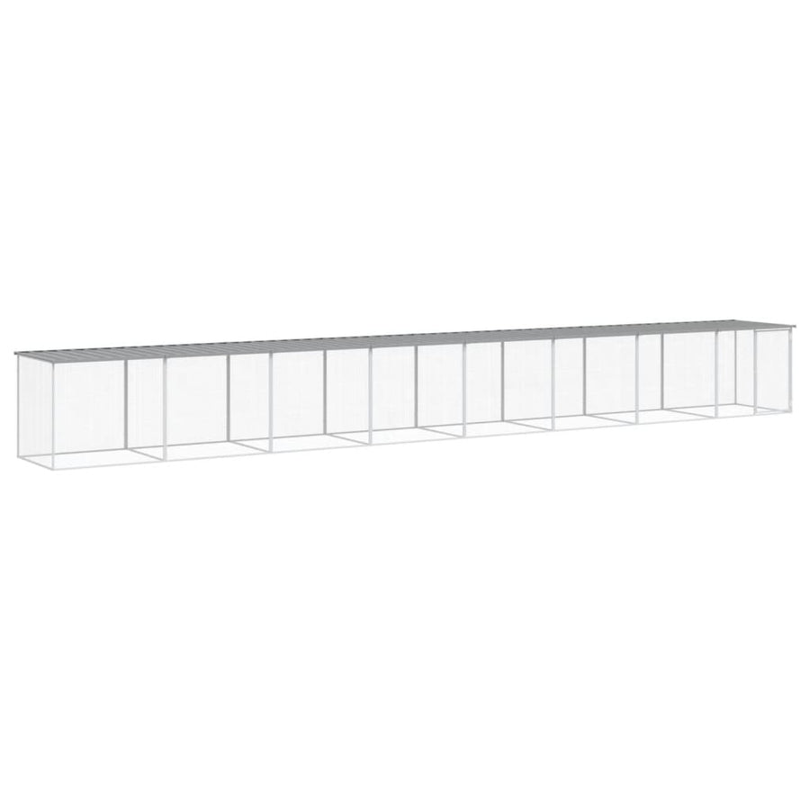 Kippenhok Met Dak Gegalvaniseerd Staal 803 x 98 x 90 cm Lichtgrijs