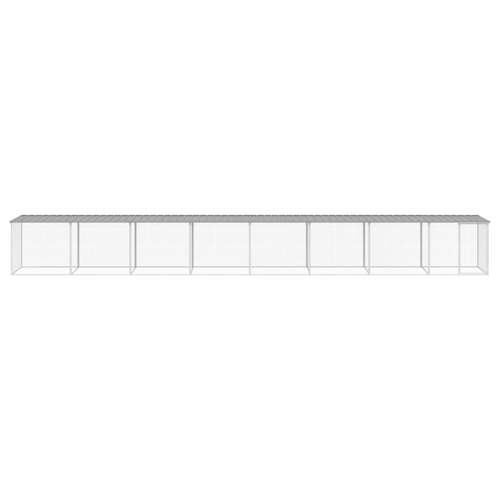 Kippenhok Met Dak Gegalvaniseerd Staal 803 x 98 x 90 cm Lichtgrijs