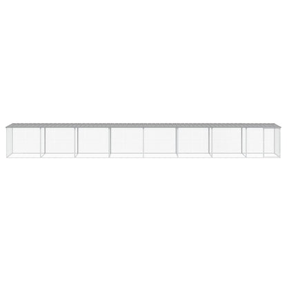 Kippenhok Met Dak Gegalvaniseerd Staal 803 x 98 x 90 cm Lichtgrijs