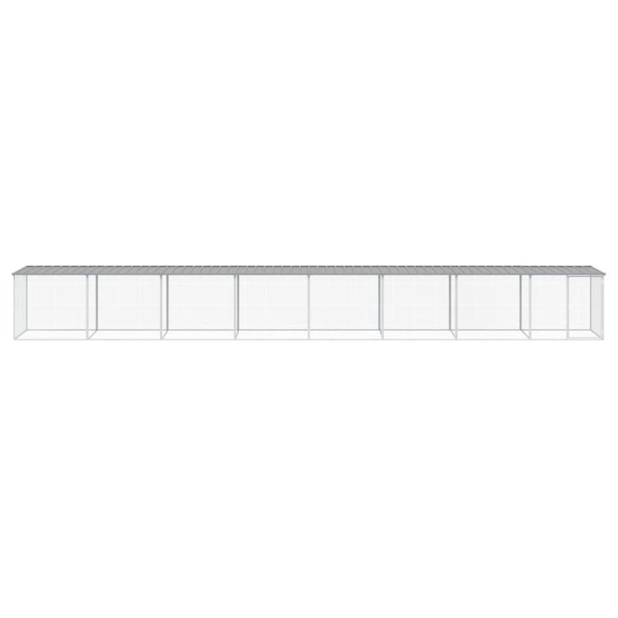 Kippenhok Met Dak Gegalvaniseerd Staal 803 x 98 x 90 cm Lichtgrijs