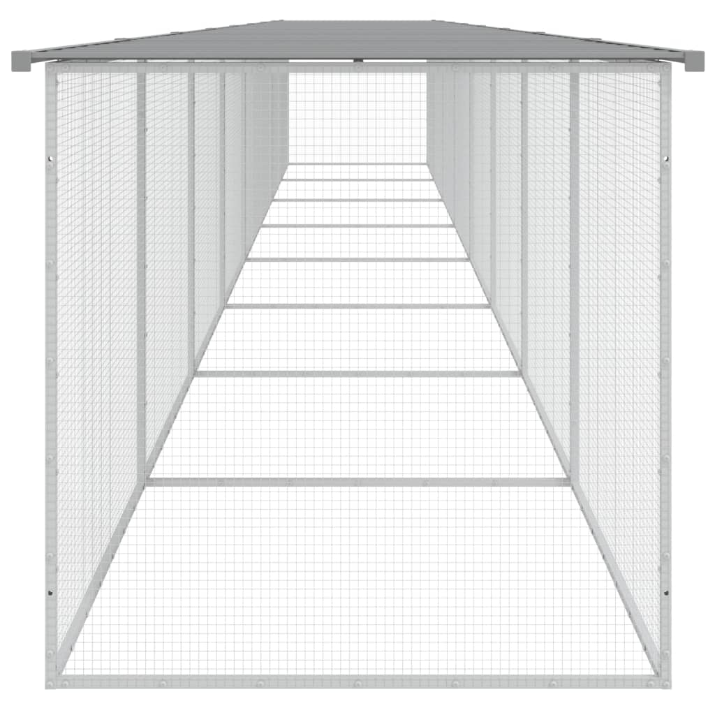 Kippenhok Met Dak Gegalvaniseerd Staal 803 x 98 x 90 cm Lichtgrijs
