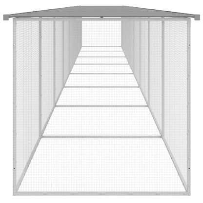 Kippenhok Met Dak Gegalvaniseerd Staal 803 x 98 x 90 cm Lichtgrijs