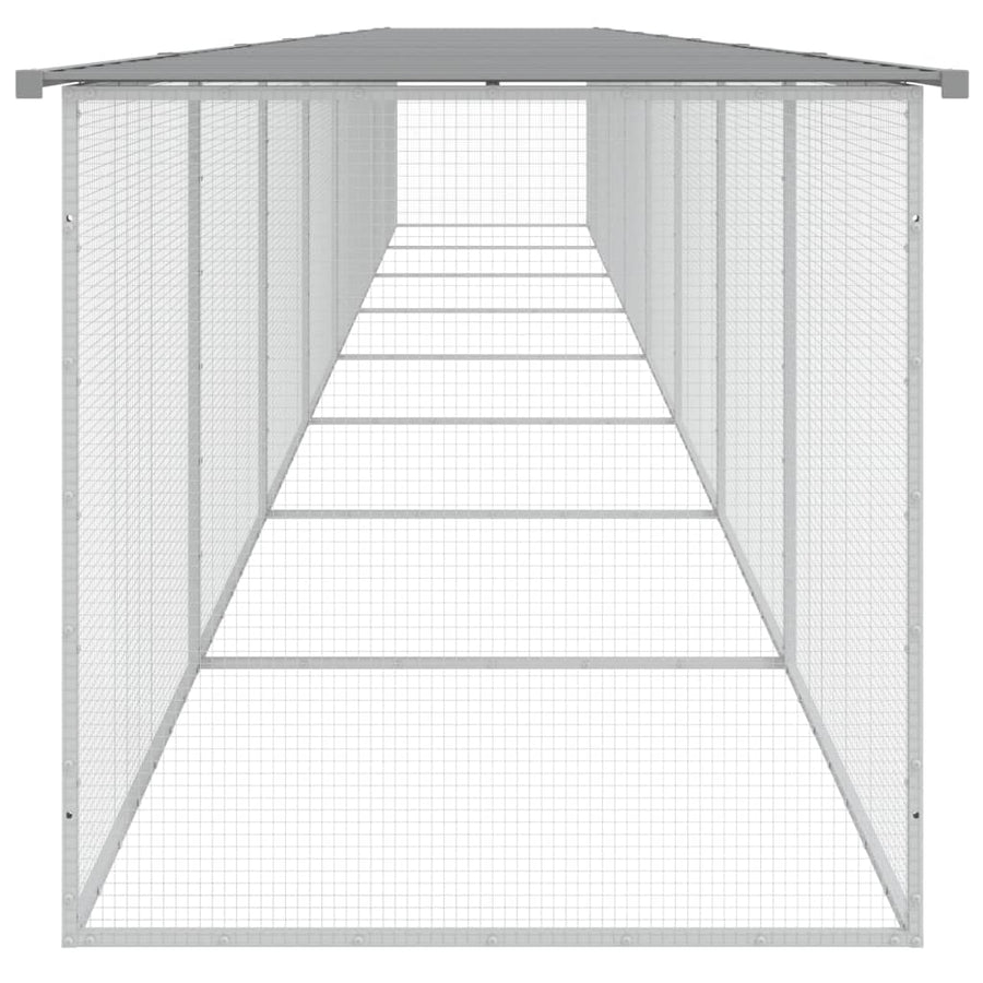 Kippenhok Met Dak Gegalvaniseerd Staal 803 x 98 x 90 cm Lichtgrijs