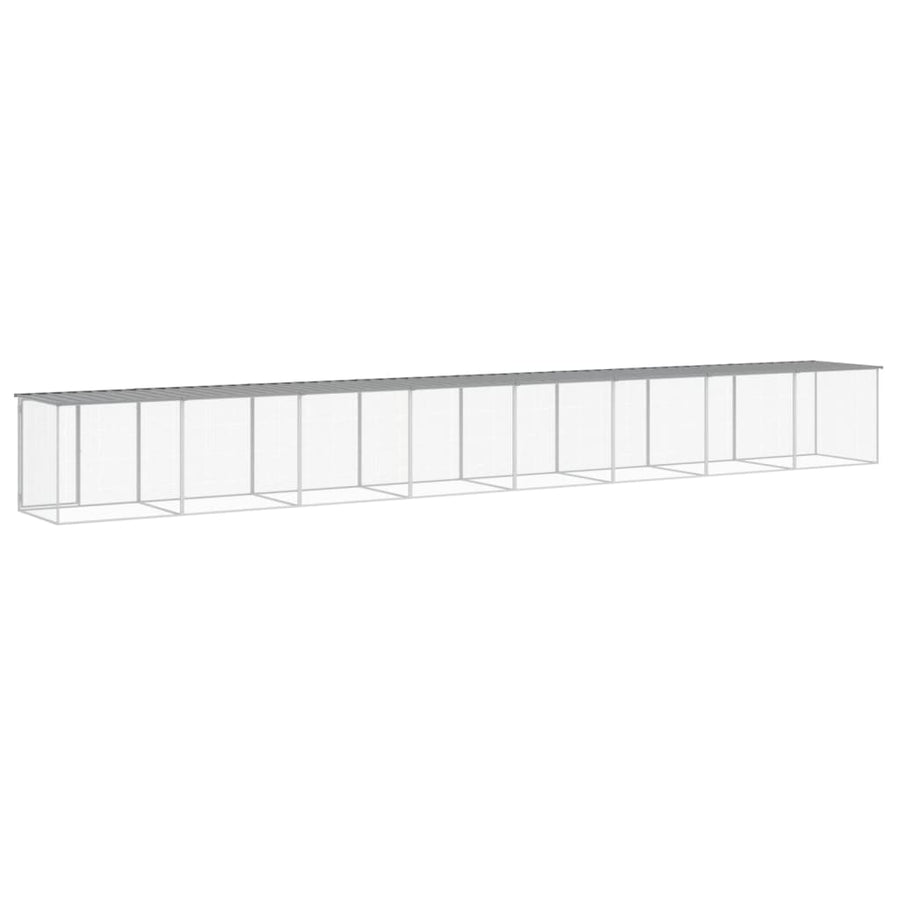 Kippenhok Met Dak Gegalvaniseerd Staal 803 x 98 x 90 cm Lichtgrijs