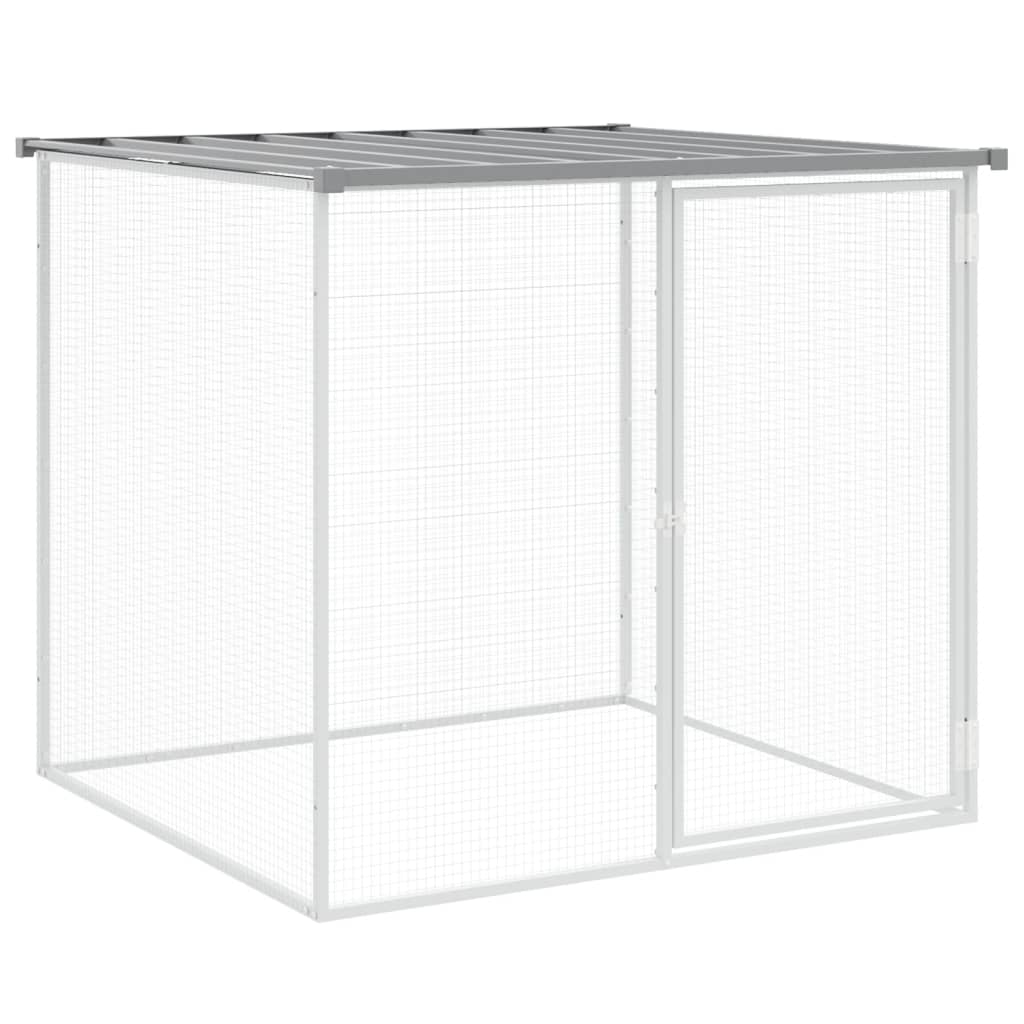 Kippenhok Met Dak Gegalvaniseerd Staal 803 x 98 x 90 cm Lichtgrijs