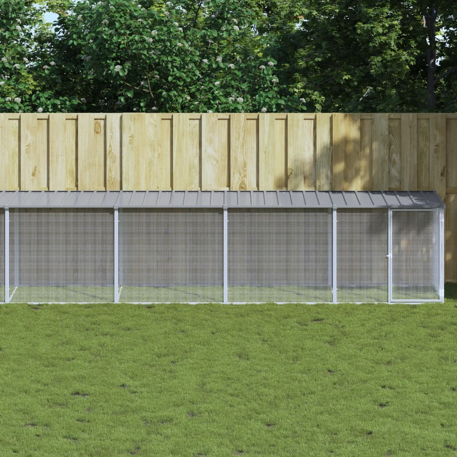 Kippenhok Met Dak Gegalvaniseerd Staal 803 x 98 x 90 cm Lichtgrijs