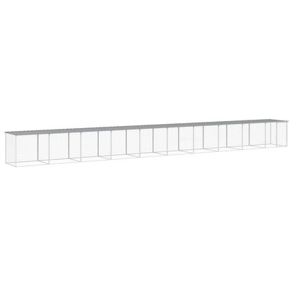 Kippenhok met dak 1003x98x90 cm gegalvaniseerd staal lichtgrijs 1003 x 98 x 90 cm Lichtgrijs