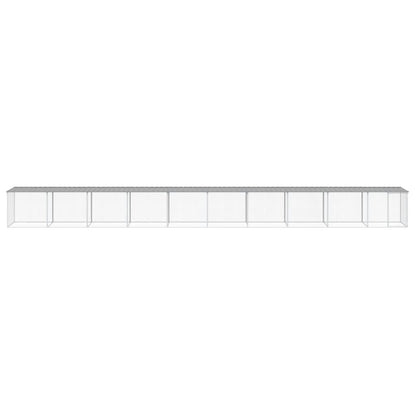 Kippenhok met dak 1003x98x90 cm gegalvaniseerd staal lichtgrijs 1003 x 98 x 90 cm Lichtgrijs