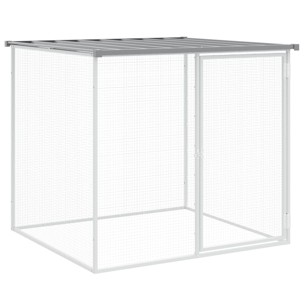 Kippenhok met dak 1003x98x90 cm gegalvaniseerd staal lichtgrijs 1003 x 98 x 90 cm Lichtgrijs