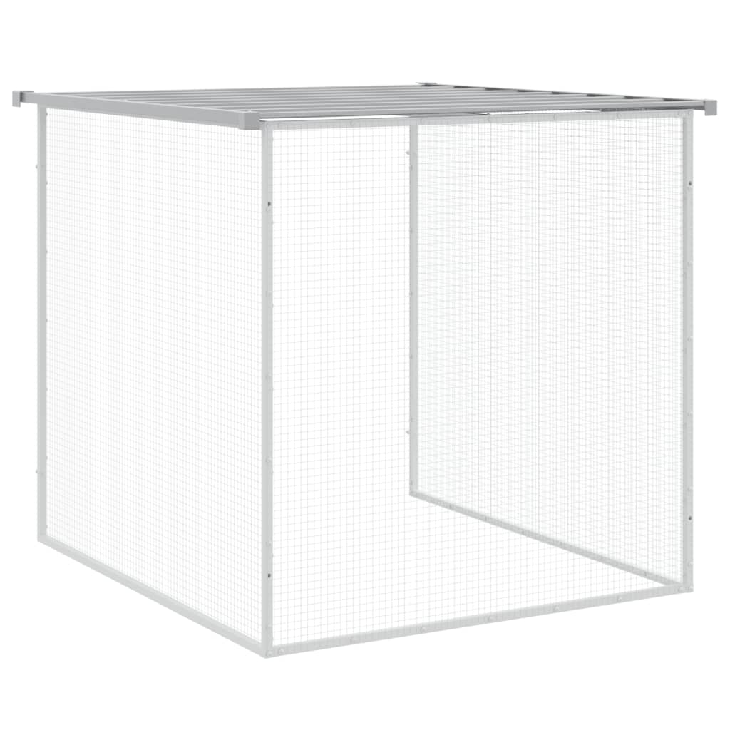 Kippenhok met dak 1003x98x90 cm gegalvaniseerd staal lichtgrijs 1003 x 98 x 90 cm Lichtgrijs