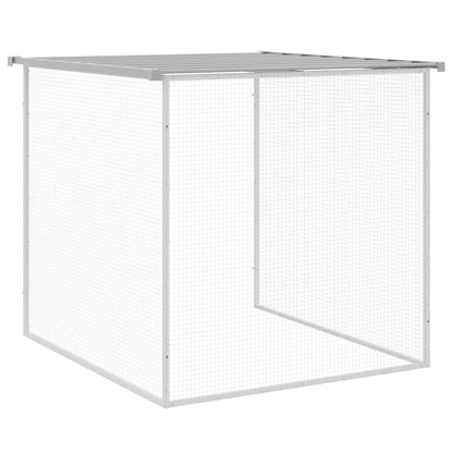 Kippenhok met dak 1003x98x90 cm gegalvaniseerd staal lichtgrijs 1003 x 98 x 90 cm Lichtgrijs