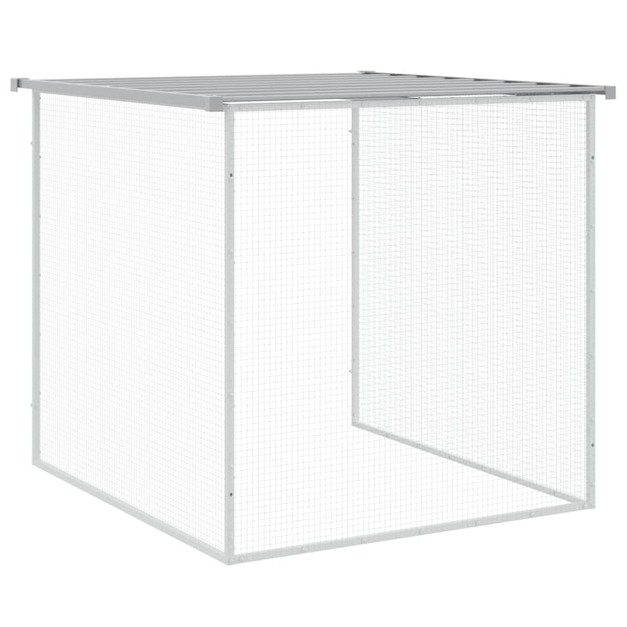 Kippenhok met dak 1003x98x90 cm gegalvaniseerd staal lichtgrijs 1003 x 98 x 90 cm Lichtgrijs