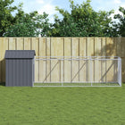 Hondenhok met ren 117x405x123 cm gegalvaniseerd staal antraciet