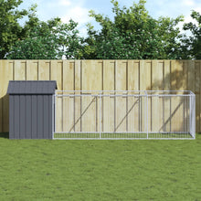 Hondenhok met dak 117x405x123 cm gegalvaniseerd staal antraciet