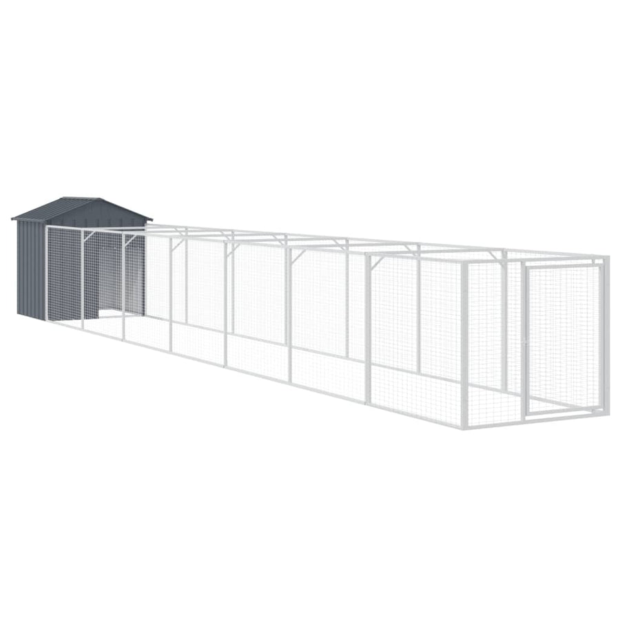 Hondenhok Met Dak Gegalvaniseerd Staal 117 x 813 x 123 cm