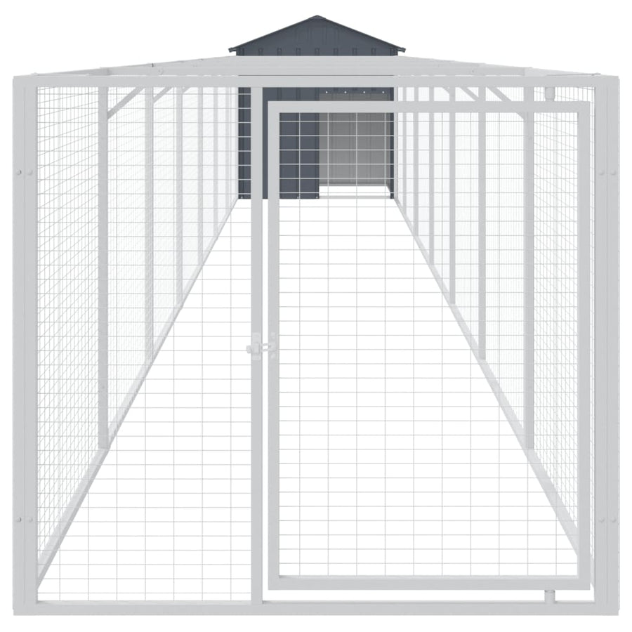 Hondenhok Met Dak Gegalvaniseerd Staal 117 x 813 x 123 cm