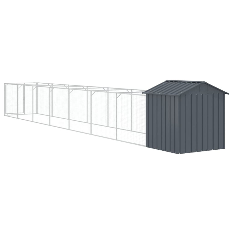 Hondenhok Met Dak Gegalvaniseerd Staal 117 x 813 x 123 cm
