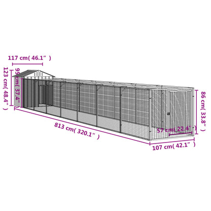 Hondenhok Met Dak Staal 117 x 813 x 123 cm