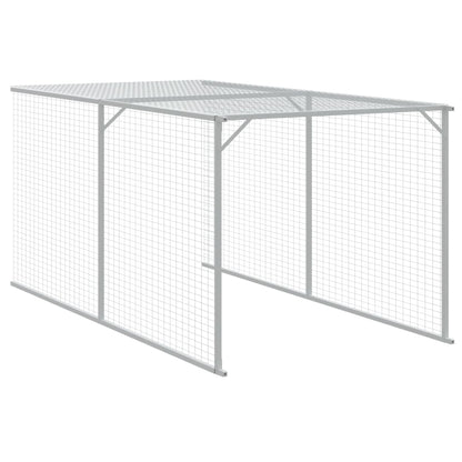 Kippenhok met ren 117x405x123 cm gegalvaniseerd staal antraciet