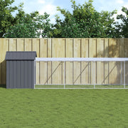 Kippenhok met ren 117x609x123 cm staal antraciet