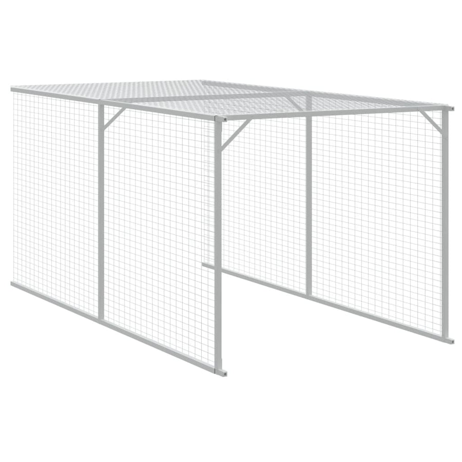Kippenhok met ren 117x1017x123 cm staal antracietkleurig