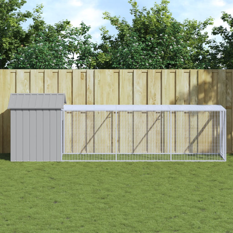 Kippenhok Met Ren Staal 117 x 405 x 123 cm