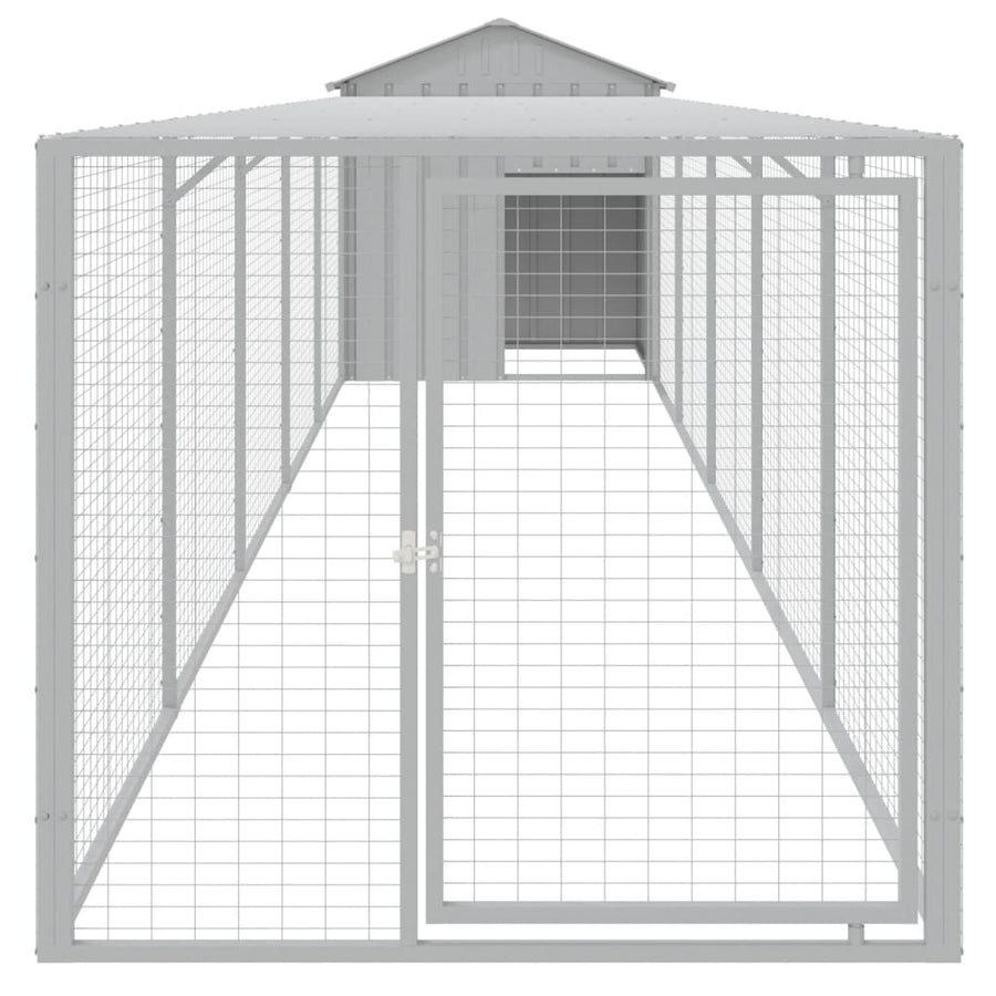 Kippenhok Met Ren Staal 117 x 609 x 123 cm