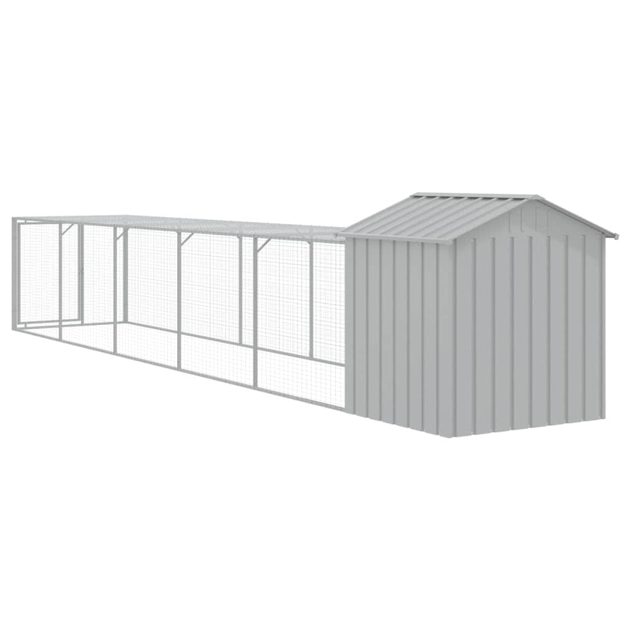 Kippenhok Met Ren Staal 117 x 609 x 123 cm