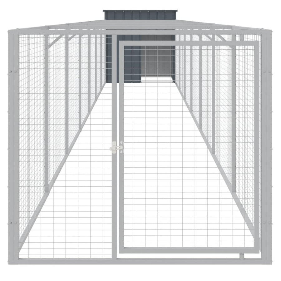 Hondenhok Met Ren Gegalvaniseerd Staal 110 x 813 x 110 cm