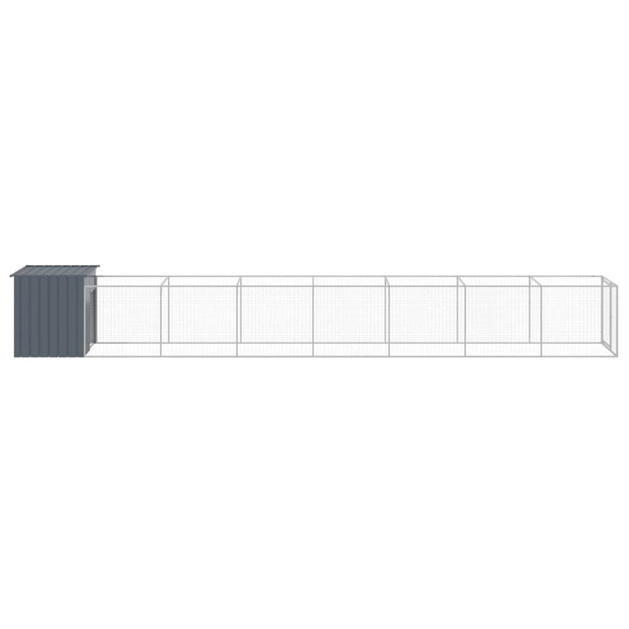 Hondenhok Met Ren Gegalvaniseerd Staal 110 x 813 x 110 cm