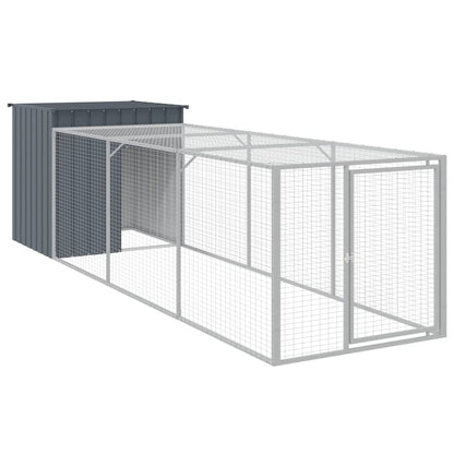Kippenhok Met Ren Gegalvaniseerd Staal 110 x 405 x 110 cm