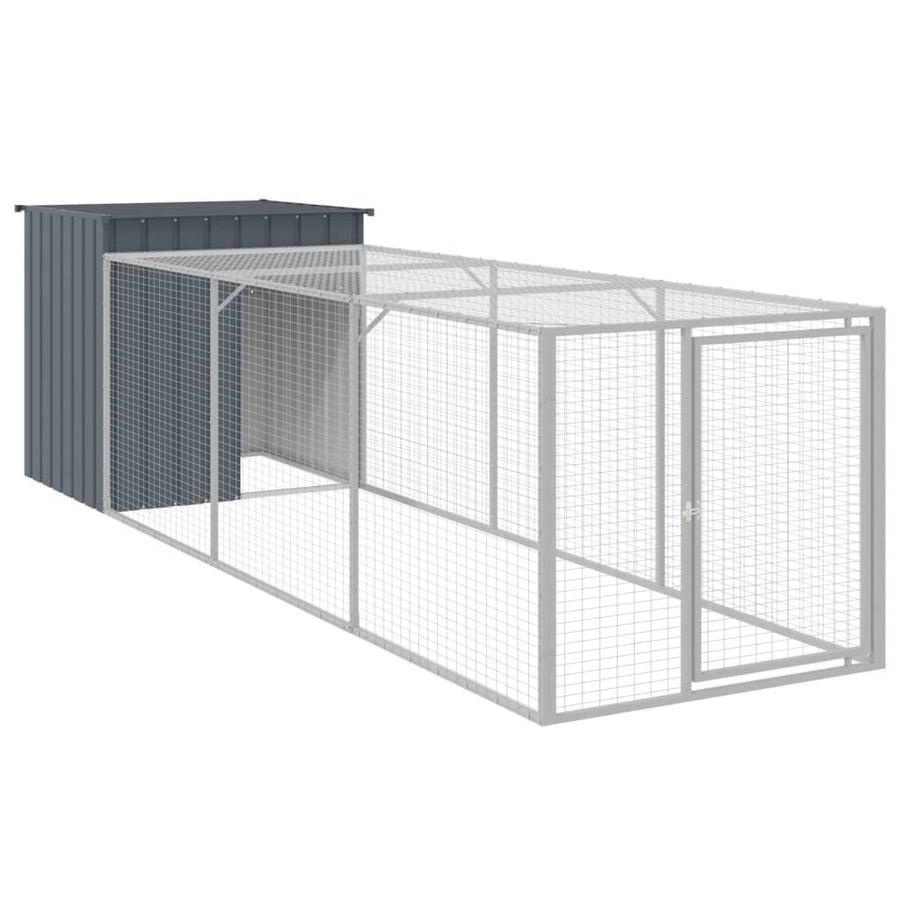 Kippenhok Met Ren Gegalvaniseerd Staal 110 x 405 x 110 cm