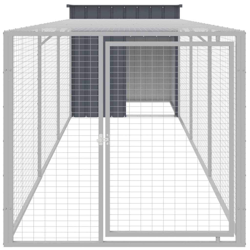Kippenhok Met Ren Gegalvaniseerd Staal 110 x 405 x 110 cm