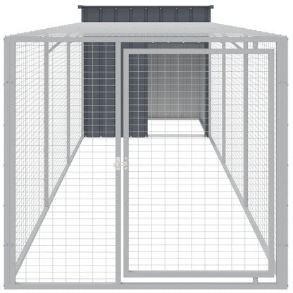 Kippenhok Met Ren Gegalvaniseerd Staal 110 x 405 x 110 cm
