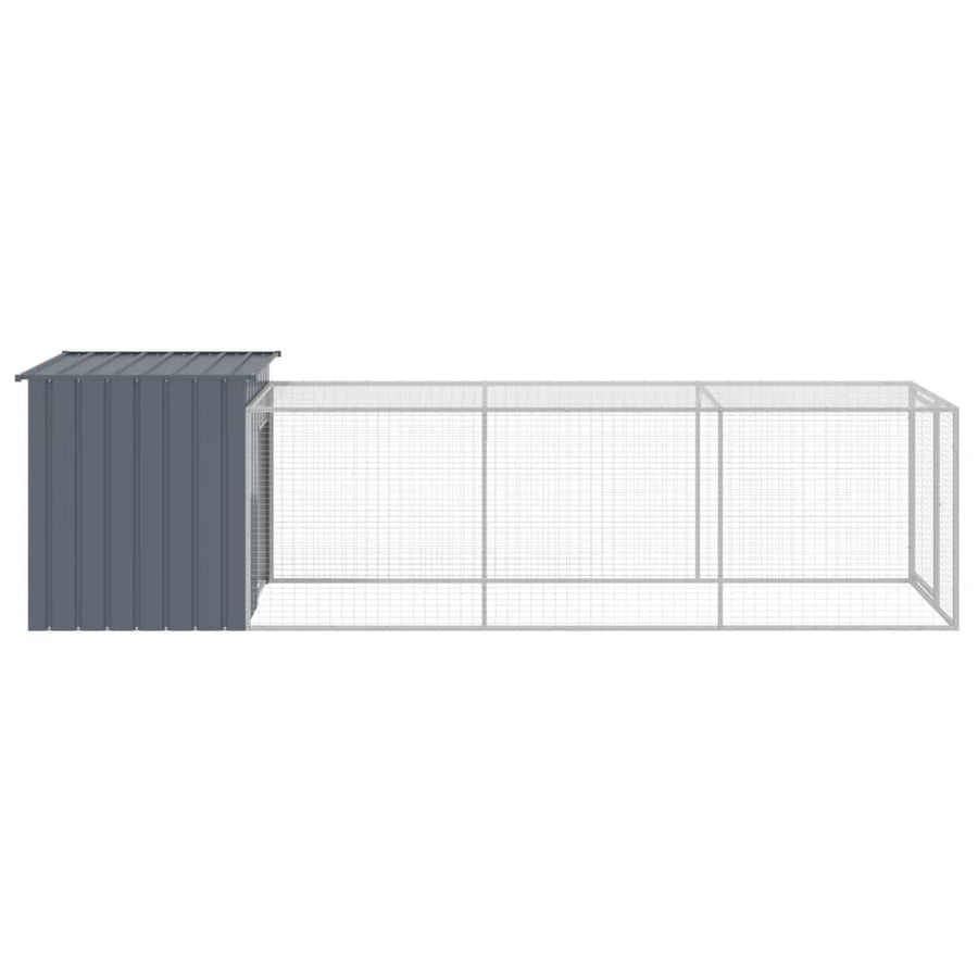 Kippenhok Met Ren Gegalvaniseerd Staal 110 x 405 x 110 cm
