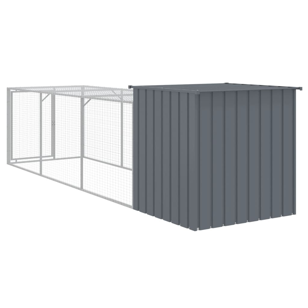Kippenhok Met Ren Gegalvaniseerd Staal 110 x 405 x 110 cm