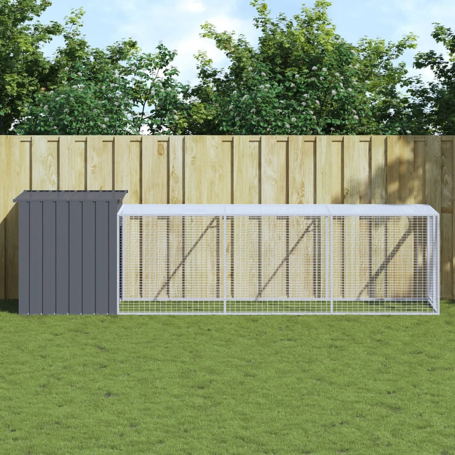 Kippenhok Met Ren Gegalvaniseerd Staal 110 x 405 x 110 cm