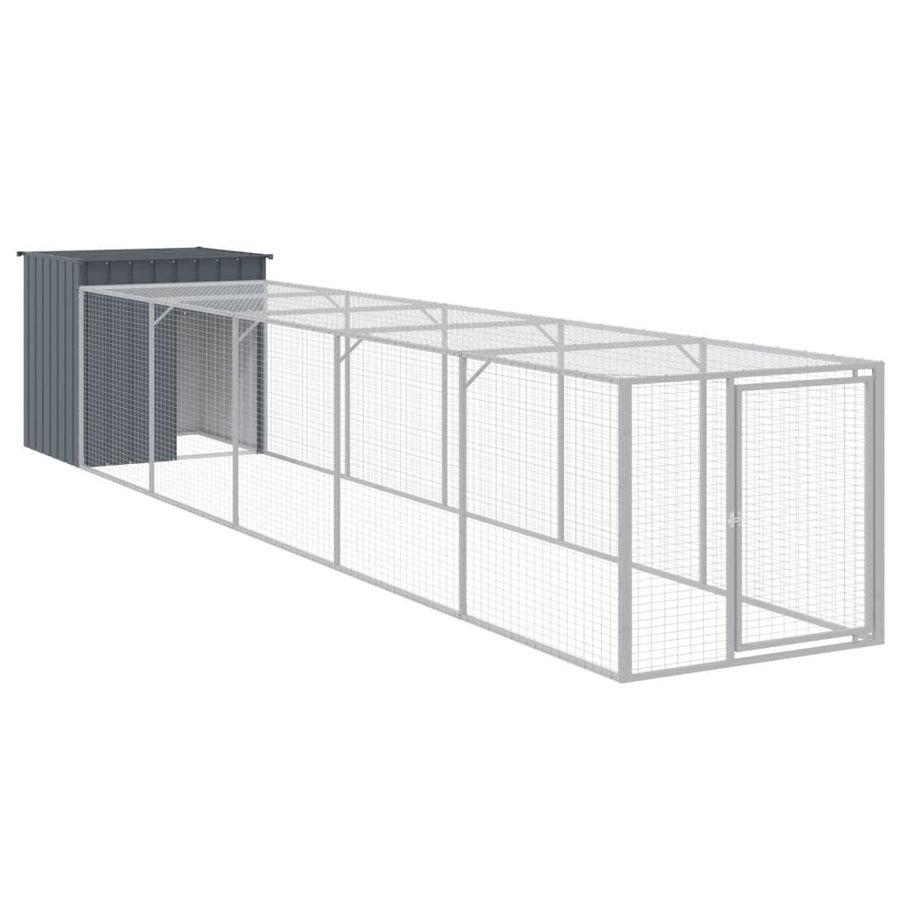 Kippenhok Met Ren Gegalvaniseerd Staal 110 x 609 x 110 cm