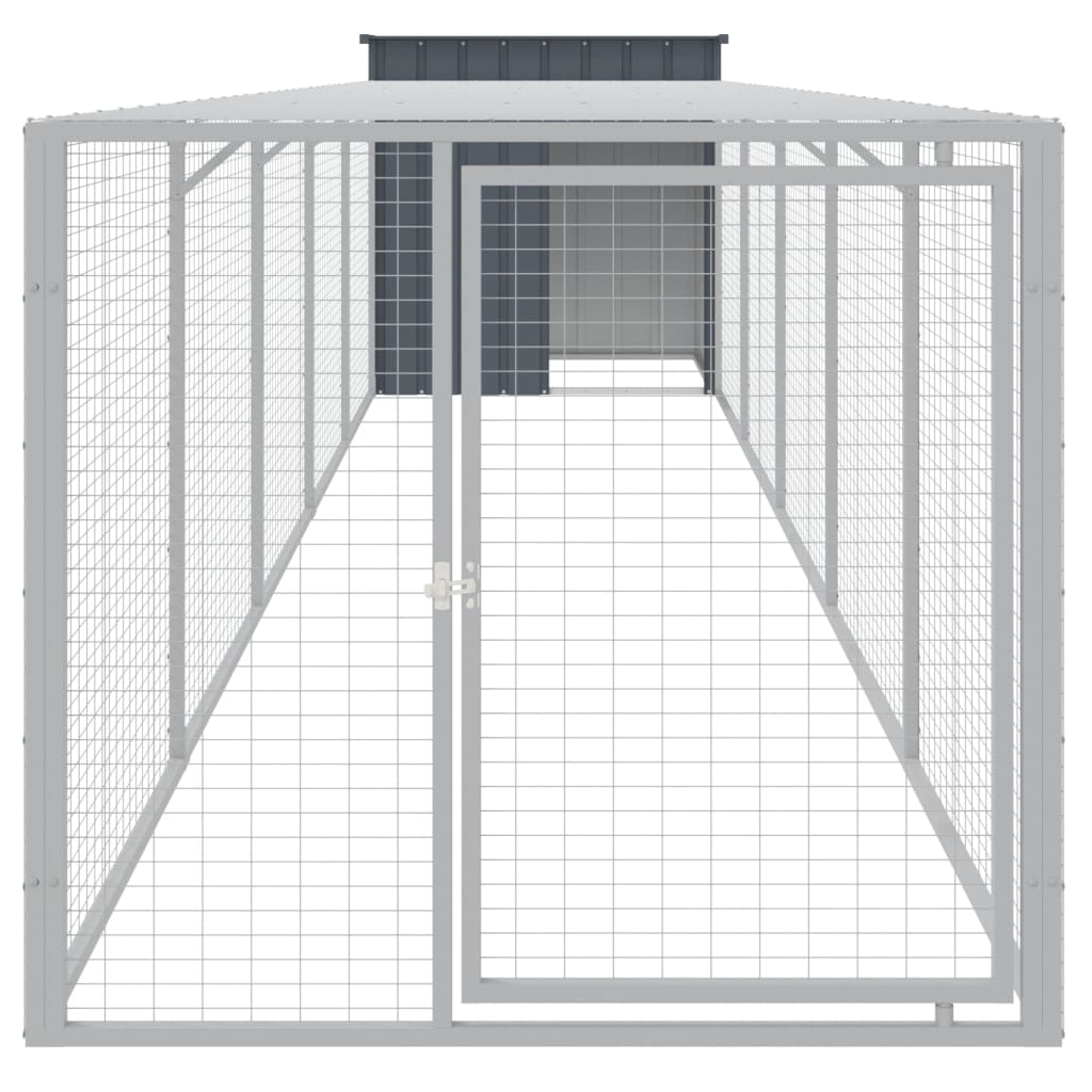 Kippenhok Met Ren Gegalvaniseerd Staal 110 x 609 x 110 cm
