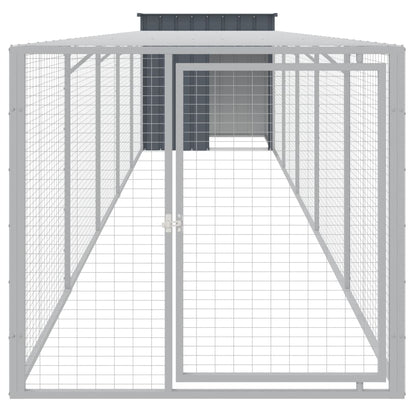 Kippenhok Met Ren Gegalvaniseerd Staal 110 x 609 x 110 cm