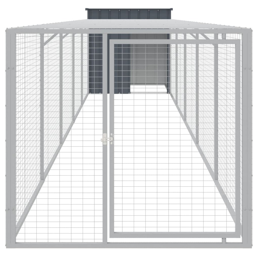 Kippenhok Met Ren Gegalvaniseerd Staal 110 x 609 x 110 cm