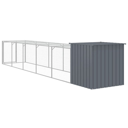 Kippenhok Met Ren Gegalvaniseerd Staal 110 x 609 x 110 cm