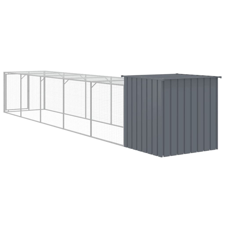 Kippenhok Met Ren Gegalvaniseerd Staal 110 x 609 x 110 cm